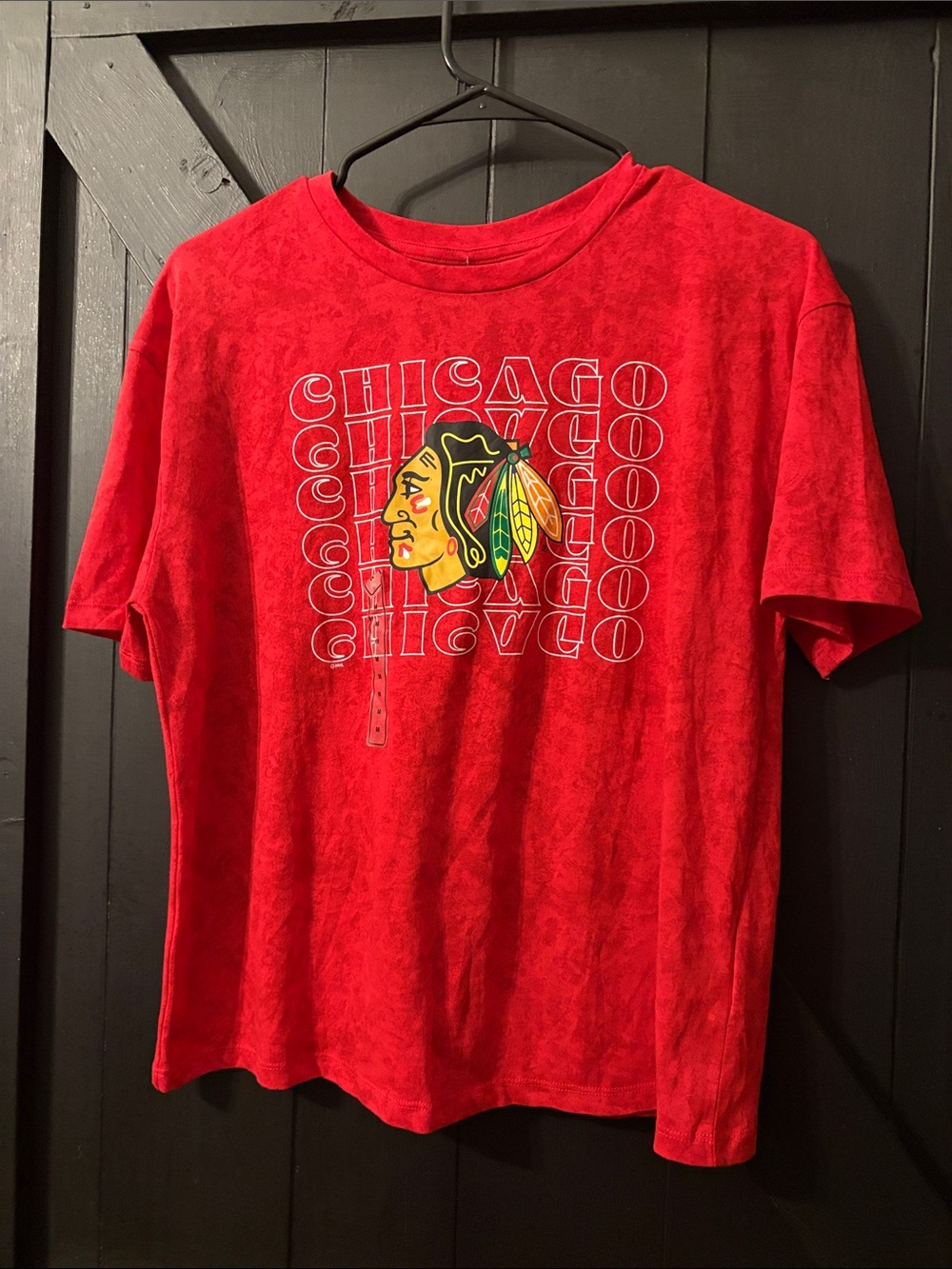 NHL Red Chicago Blackhawks Logo Short Sleeve Tee